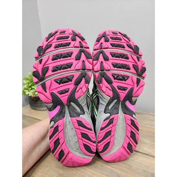 Asics Gel Venture 5 Athletic Running Shoes Gray/Lime/Pink Women's 7.5 - Picture 6 of 8